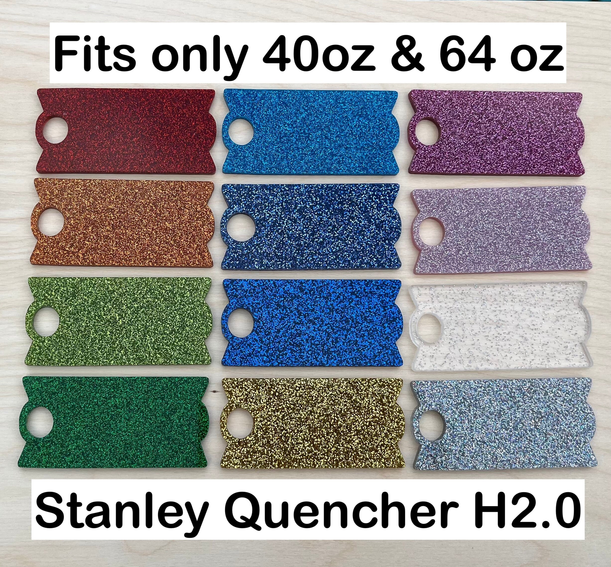 Glitter Stanley Tumbler Name Plate Blanks / Stanley Quencher 40oz & 64oz H2.0 SOLAMENTE / Acrílico de colores / Cup Topper Blanks para artesanos