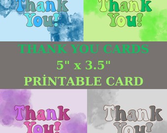 Gray Green Purple Blue Thank You Cards Vibrant Thank You Cards Elegant Appreciation Cards Colorful Gratitude Notes Unique Thank YouMessages