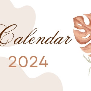 2024 Printable US Monthly Calendar With Federal Holidays Beige and