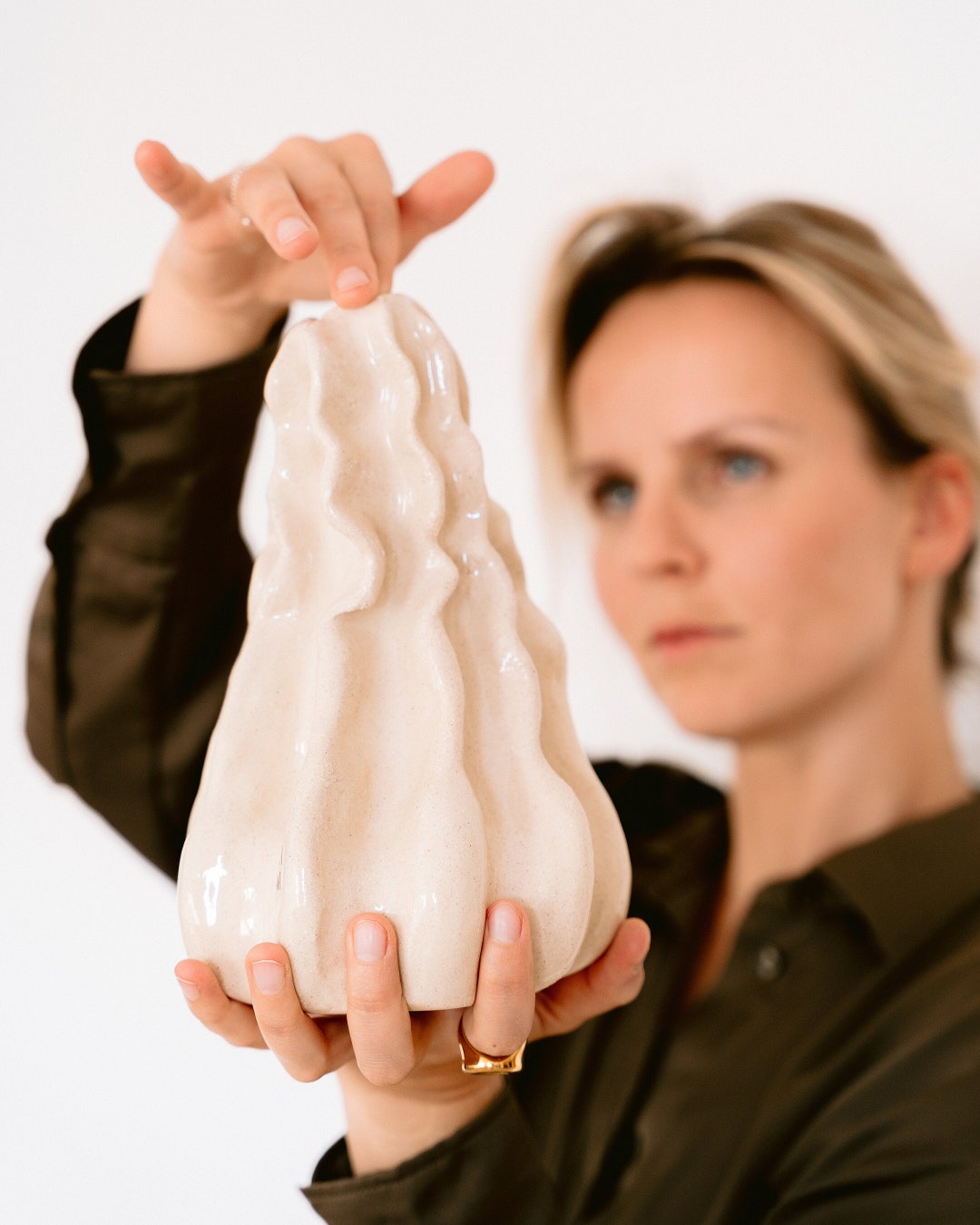 Handmade Ceramic Vase Modern Vase Home Decor Beige Ceramic Etsy