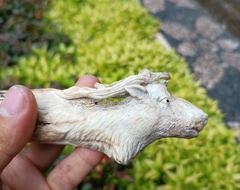 Hirschgeweihschnitzerei für Messergriff Reh