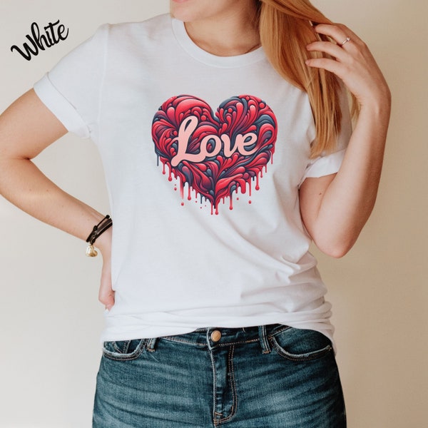 Basic T-Shirt mit Herz für Herz Schmerz als Liebeskummer Geschenk, unglücklich verliebt und Emotionen zeigen, tiefe liebe ist echt