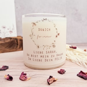 Scented candle with saying | Aroma candle in a glass | Valentine&#39;s Day gift | Gift for girlfriend | personalized gifts | Heartfelt person