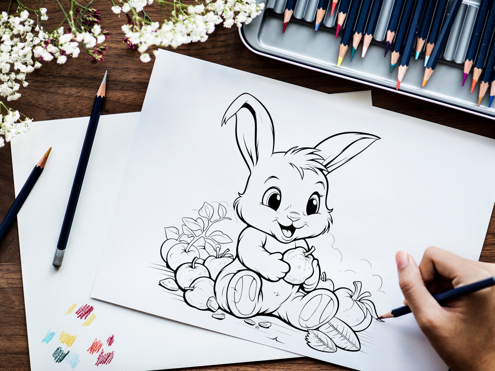 Colouring Pages for Children, Colouring Pages Bunny, Baby Bunny, Baby ...