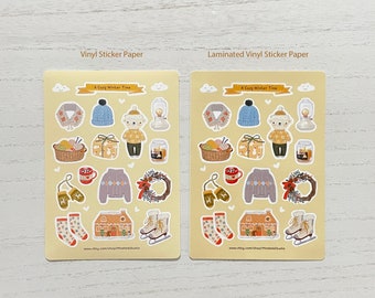 A Cozy Winter Time Stickers, Winter Sticker sheets, Christmas Stickers, Holiday, Bullet Journal  Stickers, Scrapbook Stickers, Planner