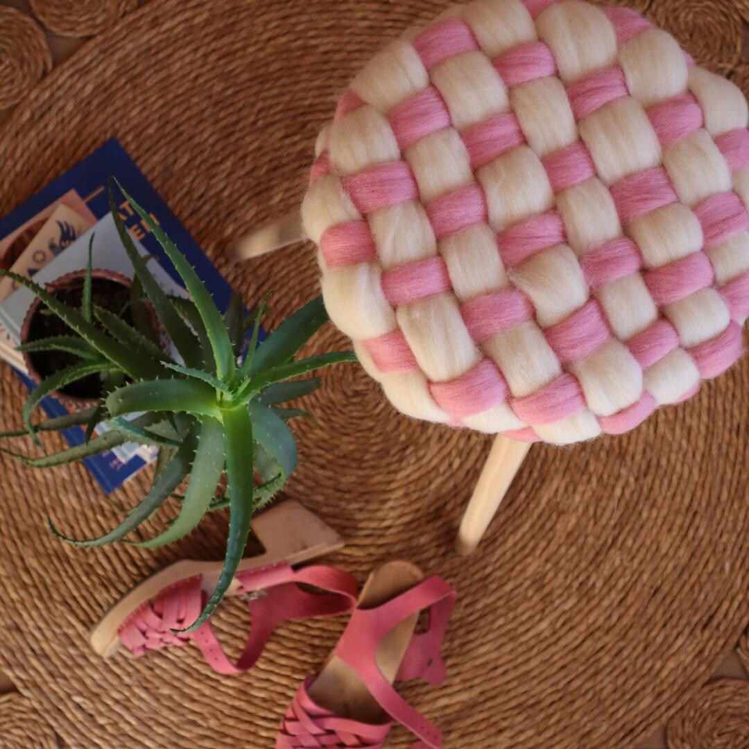 56 PATTERN | Milk Stool Roving Wool, Diy Wool-wrapped Stool, Weaving ...