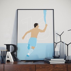 Sergio Aguero Man City Football Print