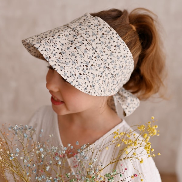 Tiered summer bow hat, Knotted summer cap, pattern for beginners, beautiful large bow tied, Summer cap one size, Sewing guide included,