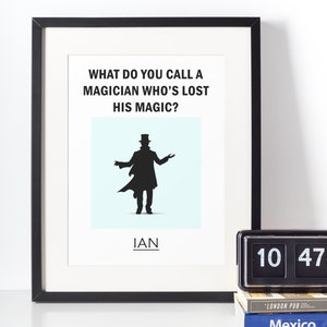 Funny Magician Poster Ian - Magic - Magician - Gift For Ian - Magic Home Décor - Original Wall Art - Gift Print