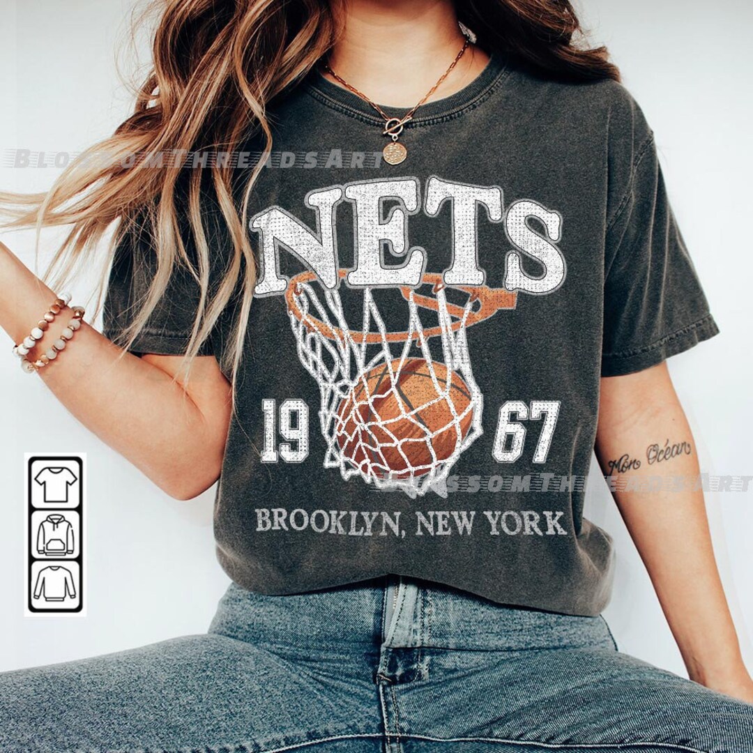 Brooklyn Basketball Vintage Shirt Nets 90s Basketball Graphic Etsy
