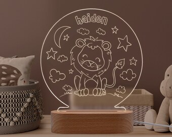 Luz nocturna personalizada para niños, regalos del 1er cumpleaños, decoración de la habitación para niños, decoración de la guardería, regalos de baby shower, regalos para niños pequeños, luz nocturna para niños