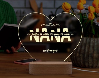Personalisiertes Geschenk für Nana, Nana Geburtstagsgeschenke, Geschenkideen für Nana, Benutzerdefinierte Muttertagsgeschenke, Benutzerdefinierte Nana Geschenke, Benutzerdefinierte Nana Nachtlicht