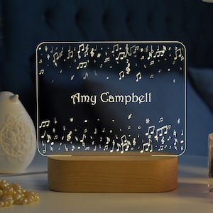 Personalized Musician Night Light: Custom Music Lover Gift