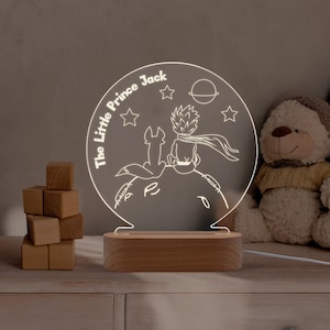 Personalized Little Prince Gift for Kids, Little Prince Night Light, Custom Baby Name Night Light, Little Prince Gifts, Unique Baby Gifts