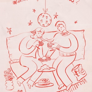 CUSTOM Portrait Illustration from photo | Handmade Valentine's Day Couple Personalised Art (Digital)