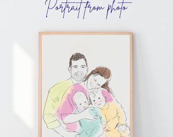 Custom Portrait | Family Portrait | Personalized gift | Personalized Portrait | Family gift | Custom made illustration | Father's day gift