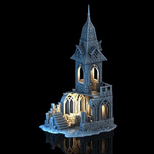 Chiostro in rovina | Stone Fantasy Monastero Rovina Edificio medievale Terreno da tavolo Terreno adatto per Warhammer Mordheim Frostgrave
