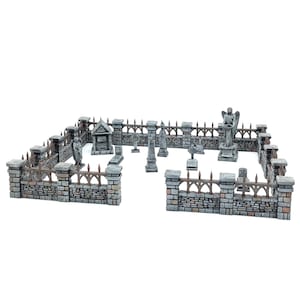 Cimitero | Cimitero fantasy antico Medioevo Edificio da tavolo Terreno adatto per Warhammer Age of Sigmar Mordheim Frostgrave