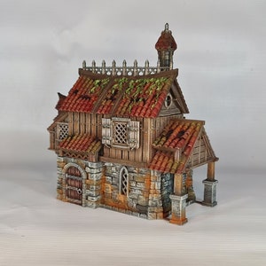 Casa Dunsworth | Vecchia casa fantasy in pietra, edificio medievale in legno, terreno da tavolo adatto per Warhammer Age of Sigmar Pathfinder