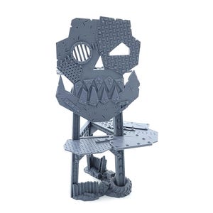 Postapocalyptic Orc Effigy Tower Ruin Terrain for Sci-Fi Tabletop Wargaming Camp, suitable for Warhammer 40k, Kill Team, Necromunda