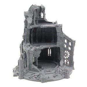 Magische winkelruïne | Oud stenen fantasiehuis ruïne middeleeuws gebouw tafelblad terrein geschikt voor Warhammer Mordheim Frostgrave