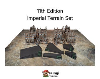 40k 11:e upplagan kompatibelt terrängruineset Templars med terrängbaser för sci-fi-bordskrigsspel, lämpligt för Warhammer 40000