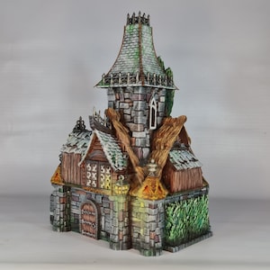 Maniero del Rettore | Vecchia casa fantasy in pietra, edificio medievale in legno, terreno da tavolo adatto per Warhammer Age of Sigmar Pathfinder