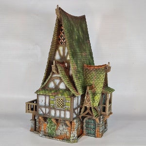 Il Toblerone | Vecchia casa fantasy in pietra, edificio medievale in legno, terreno da tavolo adatto per Warhammer Age of Sigmar Pathfinder