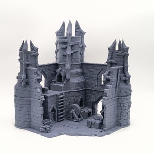 Forgia Oscura | Fantasy Orco Fabbro Edificio medievale Terreno da tavolo Terreno adatto per Warhammer Age of Sigmar Pathfinder