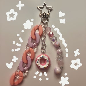 pink donut keychain