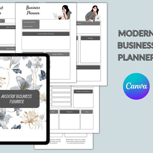 Business Planner Printable, Small Business Planner Printable, Home Business Planner, Printable Business Plan, Business Organizer,