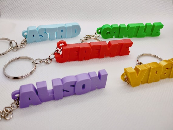 Portachiavi 3D con nome personalizzato 2 colori. Idee regalo
