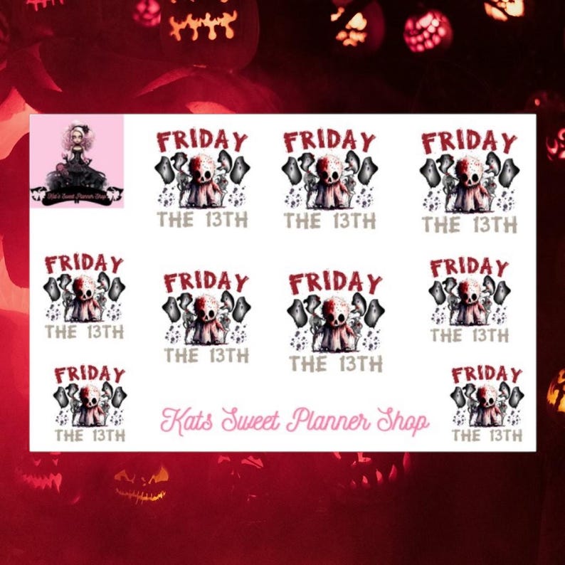Friday the 13th Mini Sticker Sheet - Etsy