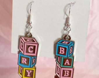 Crybaby metal earrings - - k12 - portals -fairycore
