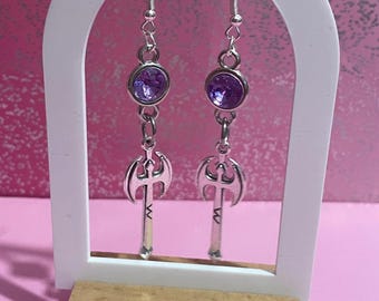 Labrys earrings - lavender menace - lesbian - queer gifts - sapphic love - wlw - queermas - gaymas