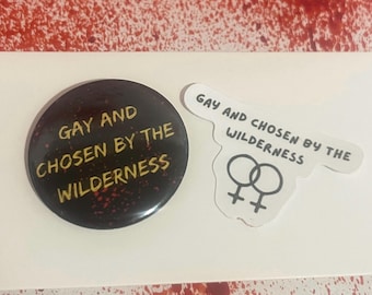 Pegatinas con insignias inspiradas en lesbianas de Yellowjackets / Shauna Misty Lottie Taissa Jackie / Regalos para lesbianas - el desierto - reina de los cuernos - regalos