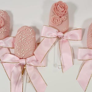 Rose Bundle Pink Rose Chocolate Covered Treats Party Favors, Baby Shower, Gender Reveal, First Birthday, Weddings Sweet Table 1st birthday