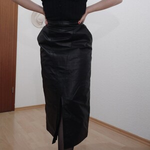 black full real leather skirt image 1