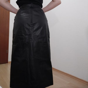 black full real leather skirt image 4