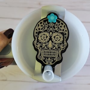 Sugar Skull 40oz H2,0 Becher Topper DIGITALE Datei, Sugar Skull Namensschild, Sugar Skull Namensschild, Sugar Skull