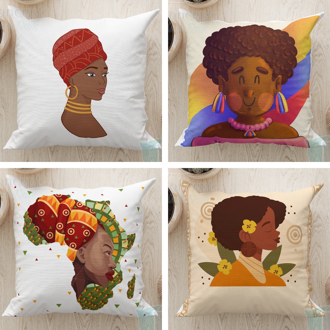 Afro African girl Pillow & Duvet Covers Bedding Set