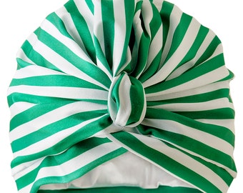 Stripey Green Luxury Shower Turban