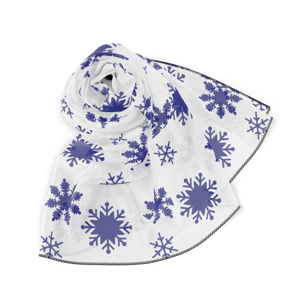 Knitted Christmas Letter Snowflake Scarf Cozy Double-Sided Winter Wrap