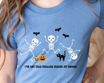 Dancing Skeleton Shirt, Youth Halloween Shirt, Kid's Halloween Shirt, Skeleton Shirt, Funny Halloween Shirt