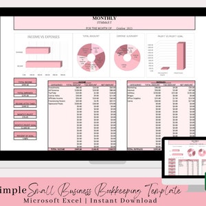 Simple Small Business Bookkeeping Template | Income and Expense Tracking | Tax Planning | Excel Bookkeeping | Accounting Ledger
