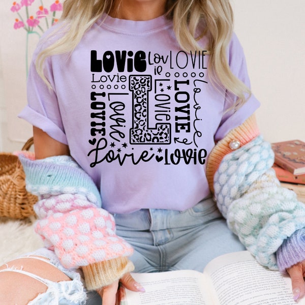 Lovie Typography Sweatshirt  Mothers Day Shirt, Lovie Shirt  Lovie Quote  Grandma T shirt Leopard Print Shirt Lovie Christmas Shirt