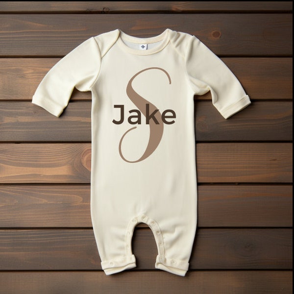 Personalized  Name Soft Baby Long Sleeve Romper Gender Neutral Baby  Shower Newborn Gift First Outfit