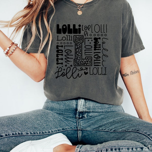 Lolli Typography Sweatshirt  Mothers Day Shirt, Lolli Shirt  Lolli Quote  Grandma T shirt Leopard Print Shirt Lolli  Christmas Shirt