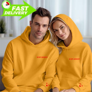 Personalized  Roman Numeral Hoodies & Custom Sweatshirts, Personalized Date and Initial Hoodie, Custom Matching Hoodies, Couples