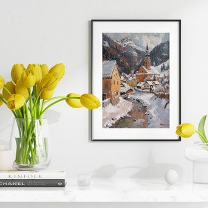 Winter Magic in Alpbach // printed poster, framed or on canvas decorative wallart for your home Bild 2